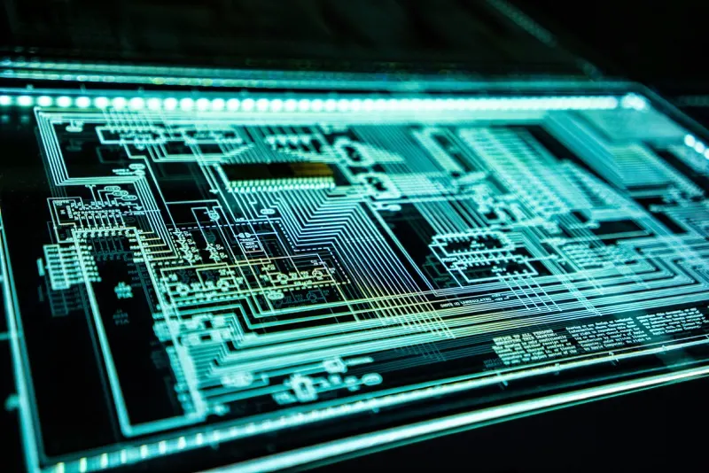 Yakın çekim elektronik devre kartı